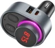 Автомобильное зарядное устройство с FM-модулятором Hoco E72 Alegria PD30W car BT FM transmitter Metal Gray (6931474780836) - изображение 3