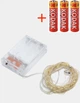 Гирлянда светодиодная нить роса 10м LED 100 на батарейках 3 шт AA и USB теплый белый цвет Gold (189756) - изображение 4