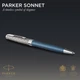 Ручка шариковая PARKER SONNET 17 Metal & Blue Lacquer CT BP - изображение 4