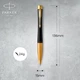 Ручка кулькова Parker URBAN Muted Black GT BP Тризуб на торці 30035_TR - зображення 3
