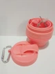 Складной силиконовый стакан с крышкой и трубочкой 350 мл Tonna Waist SALMON-PINK - изображение 3