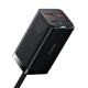 Сетевое зарядное устройство 4 выхода на 100 Вт BASEUS GaN3 Pro (2 Type-C, 2 USB, QC4.0+, PD3.0). Black - изображение 3