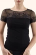 Женская футболка с кружевом Janira 45104 black 44(M) Черный - изображение 5