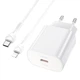 МЗП Hoco N22 Jetta PD25W charger set ( C to iP ) ( EU ) White - зображення 2
