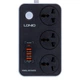Сетевой Удлинитель LDNIO SC3412 3 ports / PD / 3USB QC 3.0 Чёрно-Серый - изображение 1