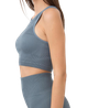 Топ в рубчик женский из микрофибры с открытыми плечами Giulia Halter Top RIB Stormy Weather S/M Голубой - изображение 3