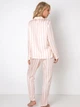 Піжама (сорочка + штани) Aruelle Brie pajama long S Рожевий/Білий (5904541437118) - зображення 3