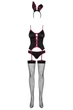 Игровой костюм "Кролик" Obsessive Bunny suit costume S/M Черно-бордовый - изображение 3