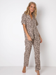 Піжама (сорочка + штани) Aruelle Ashley pajama long S Леопард (5904541436739) - зображення 1