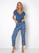 Піжама (футболка + штани) Aruelle Felicity pajama long XL Синій/Білий (5904541437354) - зображення 1