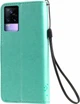 Чехол книжка Vivo V21e Кот и Дерево Turquoise (30469-32) - изображение 2
