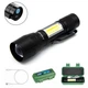 Мощный USB LED фонарик аккумуляторный 2в1 с боковым светом XPE+COB X-Balog-513 - изображение 1