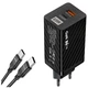 Зарядное устройство USLION GaN 65W Быстрая зарядка ноутбука смартфона павербанка PD Quick Charge +Кабель 100W (carbon) - изображение 1