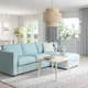 Диван 3-місний IKEA VIMLE з шезлонгом Saxemara світло-блакитний (693.991.39) - изображение 2