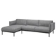 Диван 3-місний IKEA APPLARYD з шезлонгом Lejde сіро-чорний (694.180.67) - зображення 1