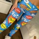 Стильні спортивні легінси Dionafit сині з високою посадкою яскравим принтом Comics розмір S(42) - зображення 3