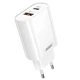 Сетевое зарядное устройство Remax Surie Series 20W USB+USB-C PD+QC Fast Charger (RP-U68) White - изображение 1