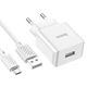 Мережевий зарядний пристрій Hoco C106A Leisure 10.5 Вт USB-A з кабелем Micro-USB білий - изображение 5
