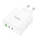 Сетевое зарядное устройство Hoco N30 Glory PD65W three-port (USB + 2USB-C) fast charger White - изображение 2