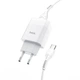 Сетевое зарядное устройство Hoco C73A Glorious dual port charger set (with Type-C cable) White - изображение 2
