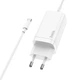 Сетевое зарядное устройство Hoco N16 Scenery 65W three-port (USB + 2USB-C) GaN charger set (Type-C to Type-C cable) White - изображение 5