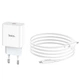 Сетевое зарядное устройство Hoco C76A Plus Speed source PD20W charger set (Type-C to Lighting cable) White - изображение 5