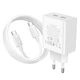 Сетевое зарядное устройство Hoco C108A Leader PD35W dual port (2USB-C) charger set (Type-C to Type-C cable) White - изображение 6