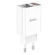 Сетевое зарядное устройство Hoco C100A PD20W+QC3.0 charger with digital display White - изображение 5
