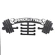 Медальница с фанеры в форме штанги "Powerlifting" с кубками Черный/Белый - изображение 1