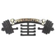 Медальница с фанеры в форме штанги "Powerlifting" с кубками Черный/Золото - изображение 1