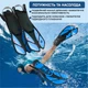Спортивні ласти для плавання VelaSport Shark (32/36) регульовані для дайвінгу, снорклінгу, басейну, підводного полювання Довжина 35см. з Відкритою п'ятою Дитячі та дорослі Блакитні - зображення 2