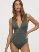 Купальник H&M 060811777_khaki 38 Зеленый - изображение 1