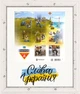 Фоторамка для марки F Пес Патрон "Слава Україні" 17.5-21 під марку 12.4-12.4 багет: DL1903-04 білий зі сріблом (з глянцевим прозорим пластиком 0.8мм, паспарту біле, двп з ніжкою) EmojiFrame - зображення 1