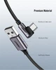 Кабель синхронизации Ugreen US284 USB - Type-C Cable Angled Aluminum Braid 1 м Black (UGR-50941) - изображение 5