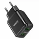 Мережевий зарядний пристрій HOCO N6 CHARMER Dual Port QC3.0 Black (6931474738950) - зображення 1