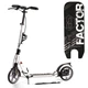 Детский двухколесный самокат Best Scooter Factor BS-81766 со складной конструкцией, двумя амортизаторами, ручным дисковым тормозом и подстаканником, Серый - изображение 1