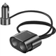 Трійник прикурювача | USB Зарядка в авто|Розгалужувач прикурювача Baseus CRDYQ-01 - зображення 1