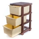 Комод пластиковый на 3 яруса, 34*40*66см, R-Plastic Бежево-коричневый (0-11-0170) - изображение 1