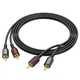Аудіо кабель тюльпан RCA на RCA BOROFONE red і white double lotus audio cable (1,5м). Black - зображення 1