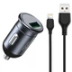 Автомобильное зарядное устройство с быстрой зарядкой + кабель Lightning XO CC46 |1USB, QC3.0 18W| Серый - изображение 1