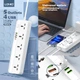Сетевой удлинитель фильтр LDNIO SC5415 |2500W, 2M, 5 розеток, 3USB/1Type-C, 10A/20W, PD/QC| White - изображение 5