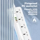 Сетевой удлинитель фильтр LDNIO SC5415 |2500W, 2M, 5 розеток, 3USB/1Type-C, 10A/20W, PD/QC| White - изображение 6