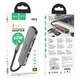 USB-хаб адаптер Hoco HB28 Type-C 5в1 (док станция, 60W, HDTV + USB3.0 + USB2.0 + SD + TF + PD, переходник, для макбука и другой техники) - Темно серый - изображение 8