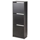Тумба для взуття IKEA BISSA 49х28х135 см чорно-коричнева (605.302.09) - изображение 1