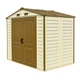 Сарай пластиковий StoreAll 245x168x220 см слонова кістка, білий дах - зображення 4