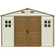 Сарай пластиковый Woodside 325x247x231 см слоновая кость, коричневая крыша - изображение 1