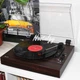 Вініловий програвач Auna TT-Classic Chrono Wood з вбудованим годинником, грамофон для вінілових платівок - изображение 1