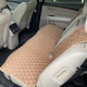 Накидка задня для авто з АЛЬКАНТАРИ Lux (штучної замші), великий ромб, Світло-коричневий з подвійним бежевим рядком - зображення 3