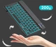 Универсальная беспроводная Bluetooth клавиатура + мышка с RGB подсветкой 25х15см Белая - изображение 10