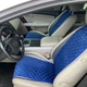 Накидки на сидіння з алькантари Lux ПАЙКА, Квадратний темно синій ромб. Стандарт. Повний комплект - зображення 1